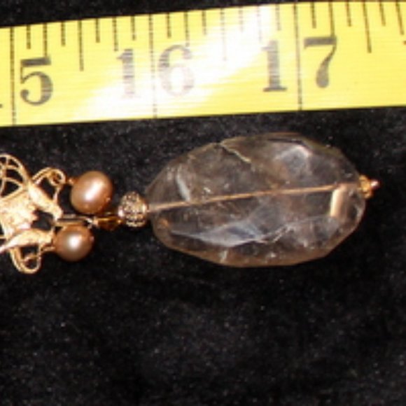 Carla Fox gold tone link statement necklace with gold tone and lucite look beads - Picture 13 of 14